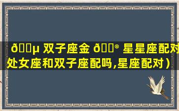 🌵 双子座金 💮 星星座配对（处女座和双子座配吗,星座配对）